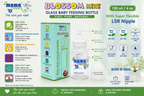 Blossom Mini, Premium Borosilicate Glass Feeding Bottle (120 ml)