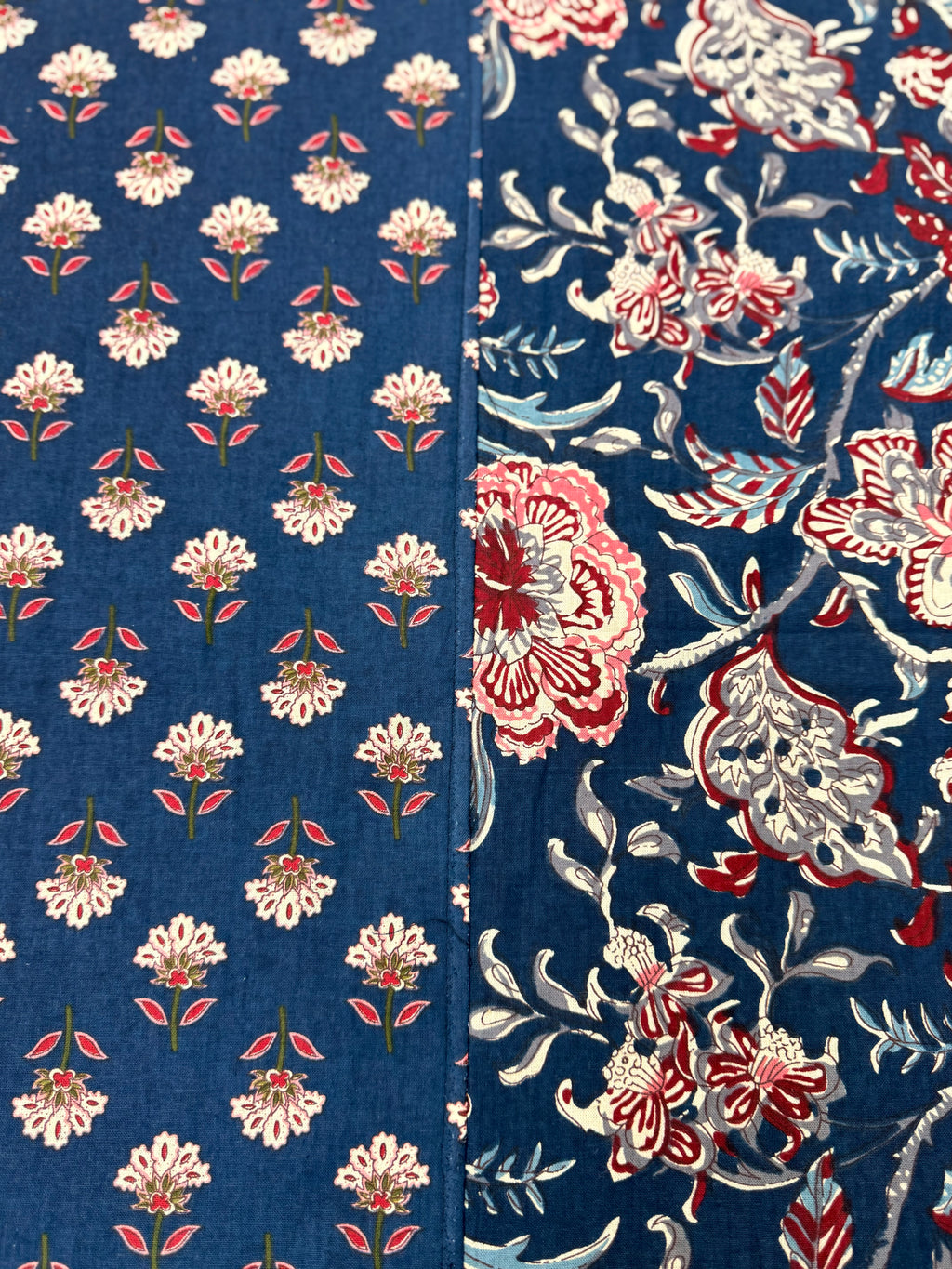 AJRAKH Print bed Sheet (Navy Blue)