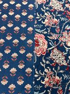 AJRAKH Print bed Sheet (Navy Blue)
