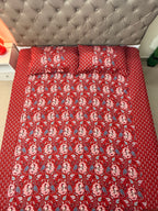 Ajrakh print Bed Sheet (Red)