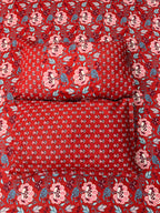 Ajrakh print Bed Sheet (Red)