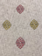Jute cotton knitted hand block print premium bed cover (Multicolor Motifs)