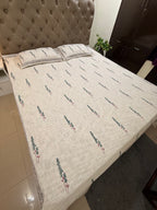 Jute cotton knitted hand block print premium bed cover (Booti Print)