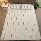 Jute cotton knitted hand block print premium bed cover (Booti Print)