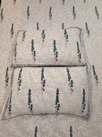 Jute cotton knitted hand block print premium bed cover (Booti Print)