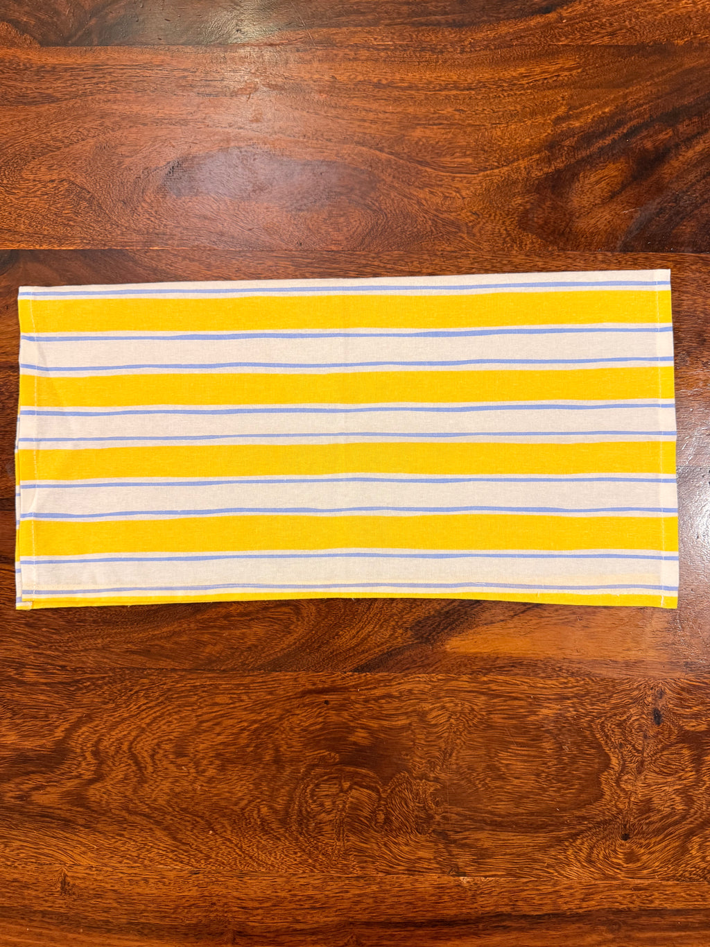Yellow striped bamboo cotton printed napkins (Set of 6)