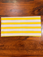 Yellow striped bamboo cotton printed napkins (Set of 6)