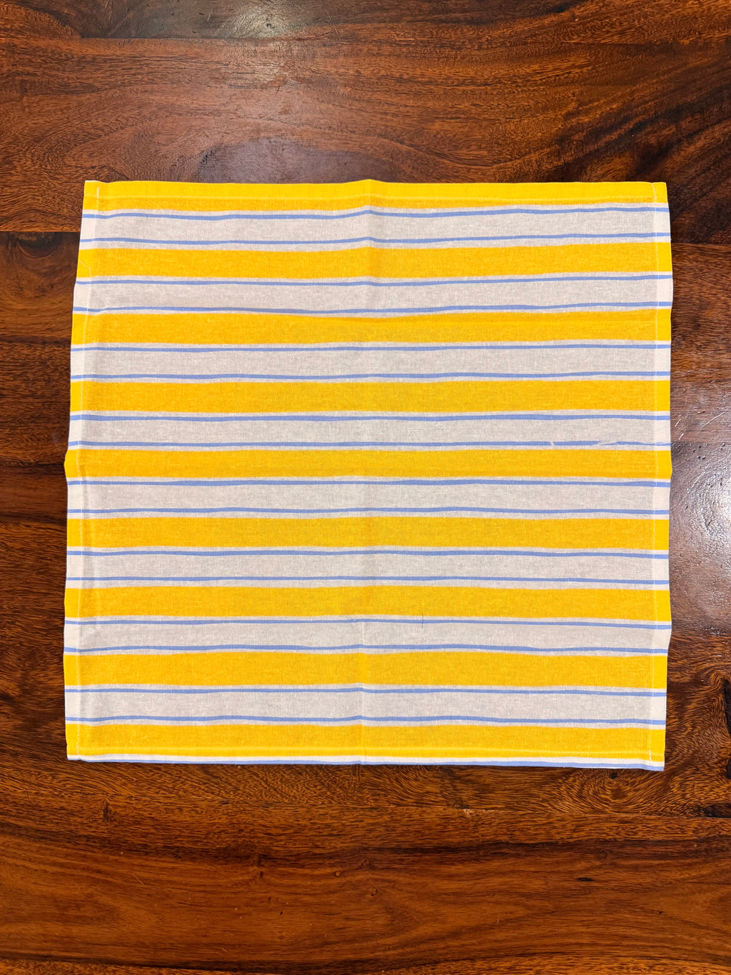 Yellow striped bamboo cotton printed napkins (Set of 6)