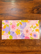 Pink & Yellow flowers print bamboo cotton printed napkins (Set of 6)