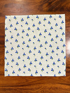 Blue flowers print bamboo cotton printed napkins (Set of 6)