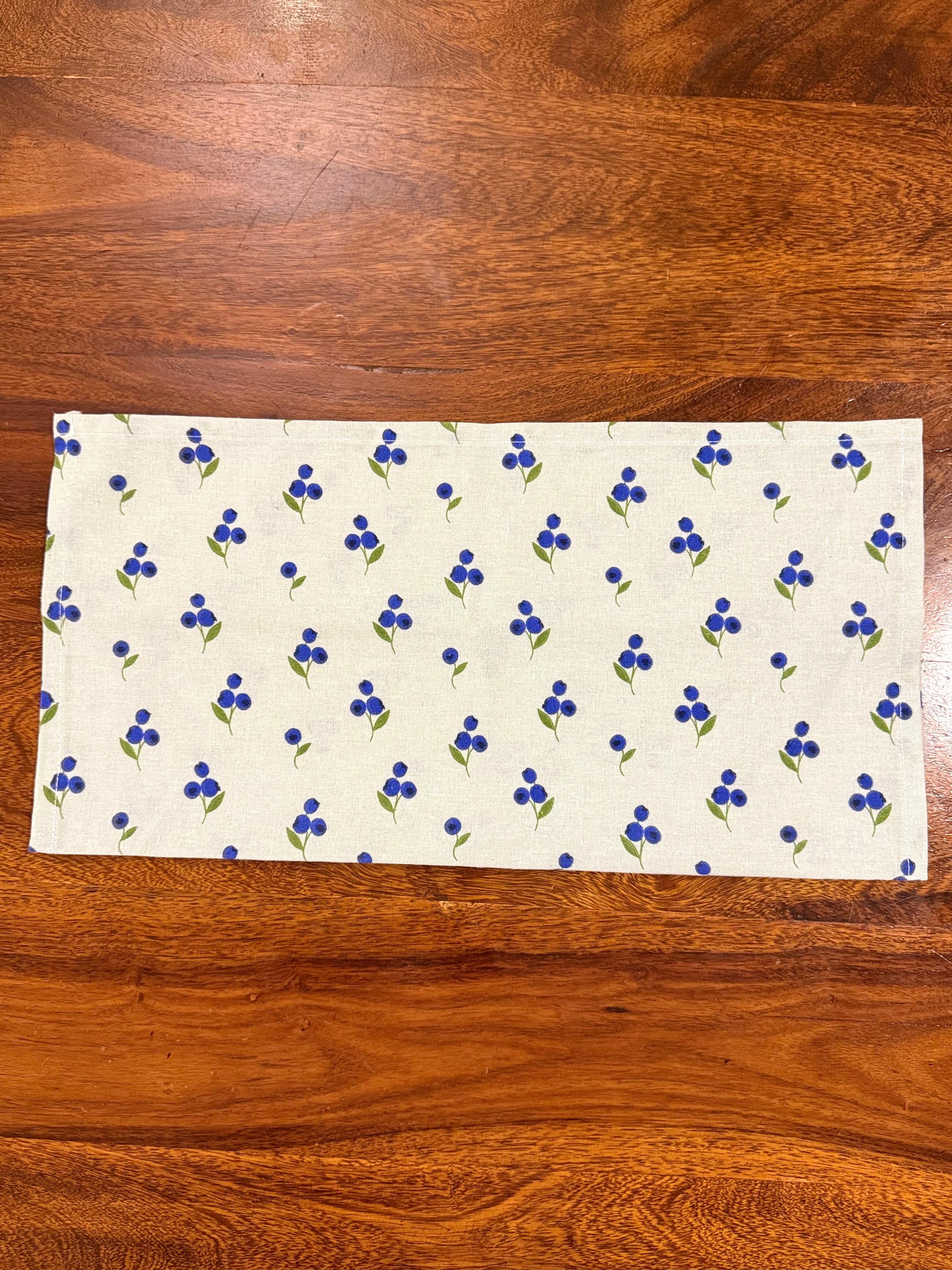 Blue flowers print bamboo cotton printed napkins (Set of 6)