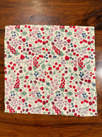 Modern red & pink flowers print bamboo cotton printed napkins (Set of 6)