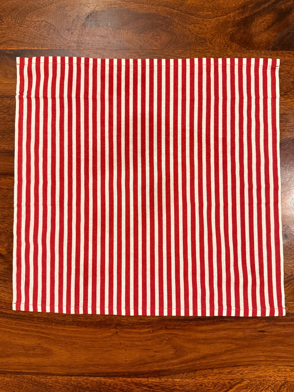 Red & White striped bamboo cotton printed napkins (Set of 6)