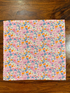 Little pink flowers print bamboo cotton printed napkins (Set of 6)