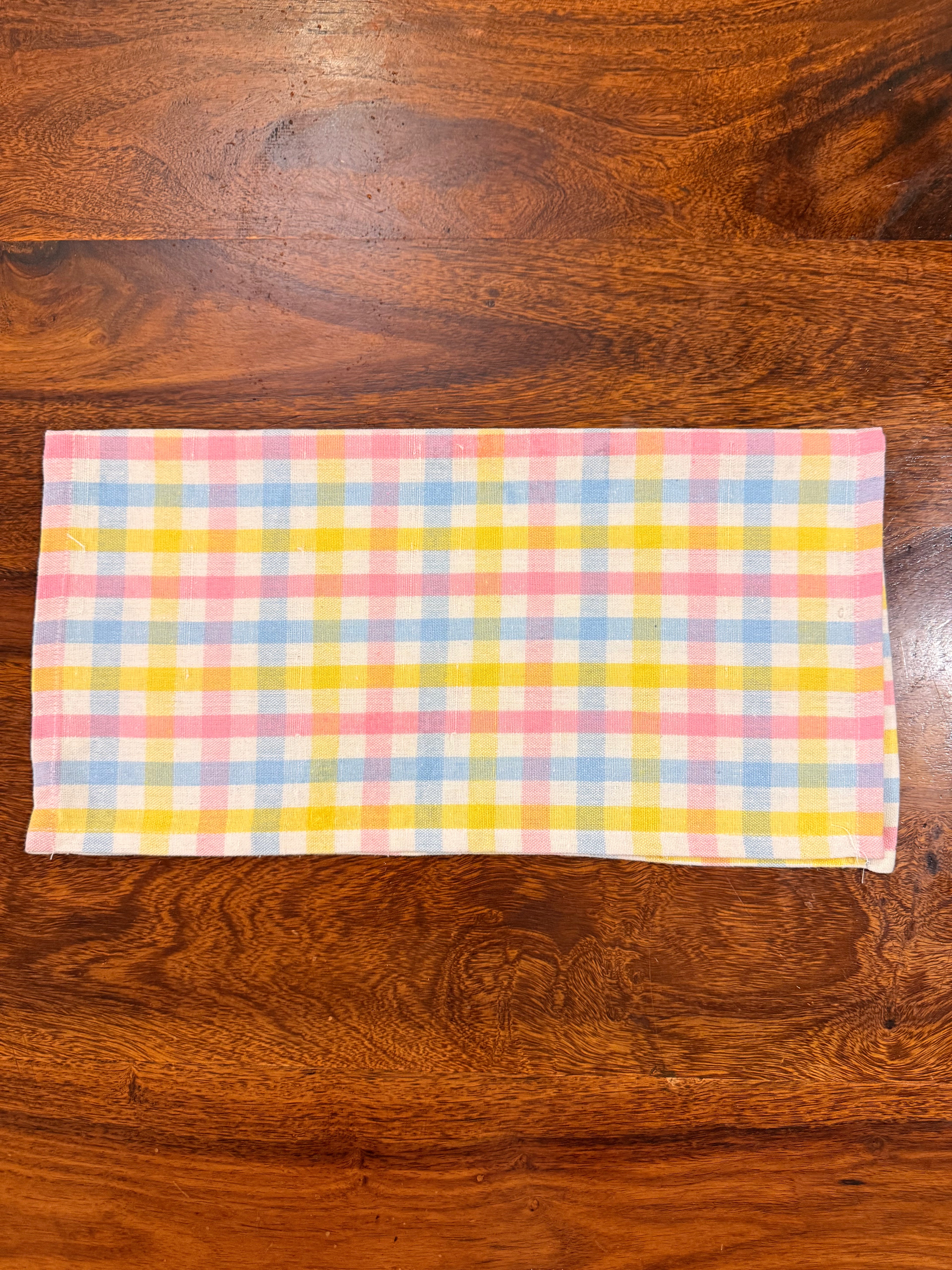 Modern Check print bamboo cotton printed napkins (Set of 6)