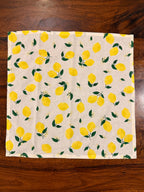 Lemon print bamboo cotton printed napkins (Set of 6)