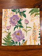 Purple Flower print bamboo cotton printed napkins (Set of 6)