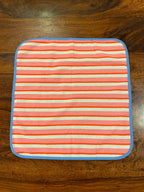 Pink & Blue striped bamboo cotton printed napkins (Set of 6)
