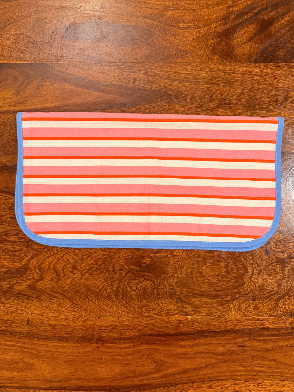 Pink & Blue striped bamboo cotton printed napkins (Set of 6)