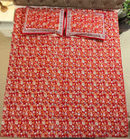 Hand block print on premium south cotton fabric (All over phool booti print -Red)