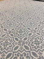 Hand block print on premium south cotton fabric bedsheet (Geometrical all over Grey)