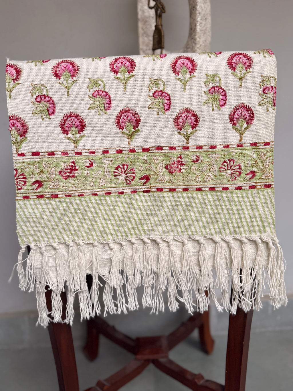 Jute Cotton Table Runners (Multicolored Floral Print)
