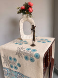 Jute Cotton Table Runners (Blue Floral print)