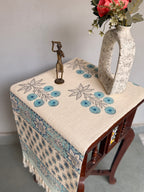 Jute Cotton Table Runners (Blue Floral print)