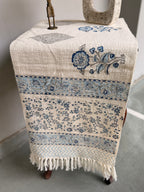 Jute Cotton Table Runners (Neel phool print)