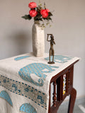 Jute Cotton Table Runners (Royal Elephant Umbrella print)