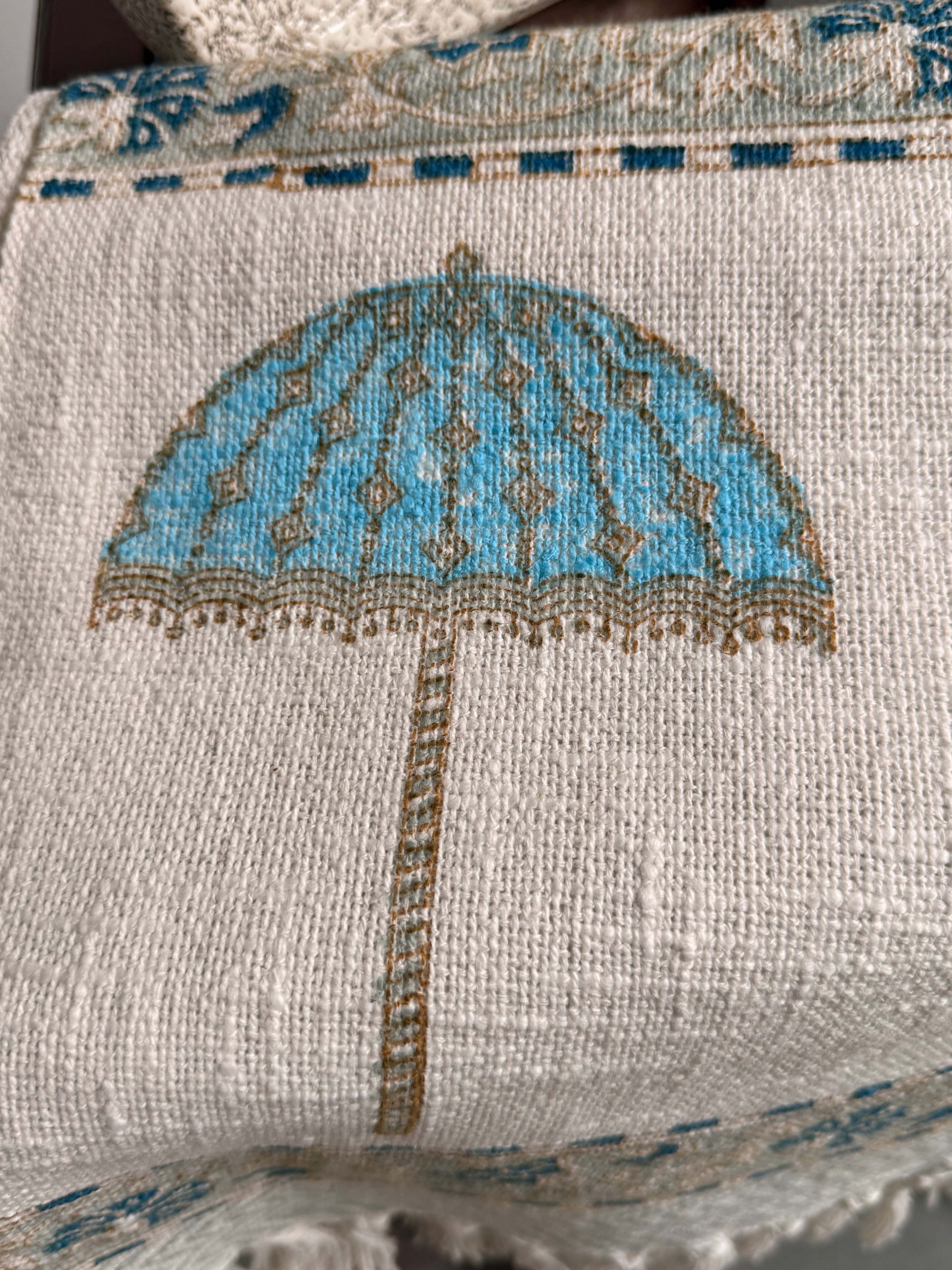 Jute Cotton Table Runners (Royal Elephant Umbrella print)