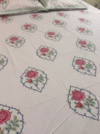 MAMA needs Premium California King Hast Kala Percale Cotton Bedsheets (Gulab Boota Print) 108X108 inches