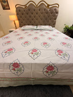 MAMA needs Premium California King Hast Kala Percale Cotton Bedsheets (Gulab Boota Print) 108X108 inches