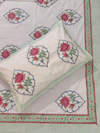 MAMA needs Premium California King Hast Kala Percale Cotton Bedsheets (Gulab Boota Print) 108X108 inches