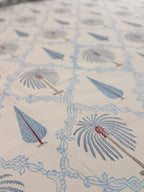MAMA needs Premium California King Hast Kala Percale Cotton Bedsheets (Date Palm Blue) 108X108 inches
