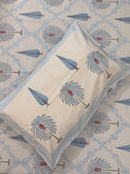 MAMA needs Premium California King Hast Kala Percale Cotton Bedsheets (Date Palm Blue) 108X108 inches