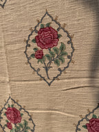 Slub Cotton Sofa Throw (Gulaab Motif Print)