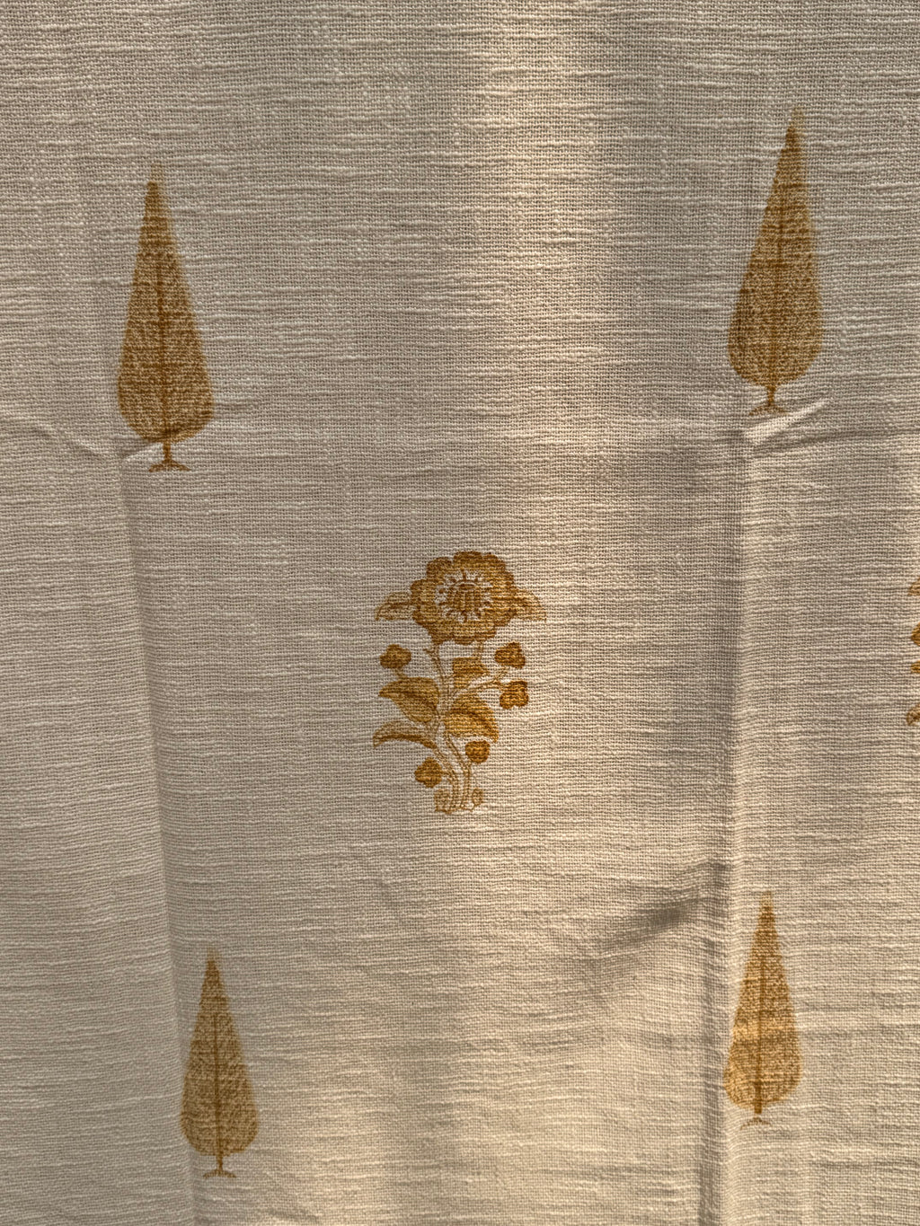 Slub Cotton Sofa Throw (Yellow Phool Print)