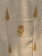 Slub Cotton Sofa Throw (Yellow Phool Print)