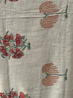 Slub Cotton Sofa Throw Compact (Gulabi Crimson Phool Print)