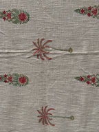 Slub Cotton Sofa Throw Compact (Pink Palm Floral Print)