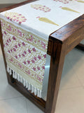 Jute Cotton Table Runners (Yellow & Green Phool Print)