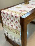 Jute Cotton Table Runners (Multicolored Floral Print)