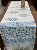 Jute Cotton Table Runners (Neel phool print)
