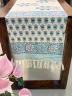 Jute Cotton Table Runners (Blue Floral print)