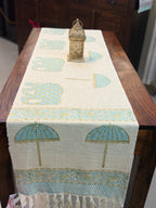 Jute Cotton Table Runners (Royal Elephant Umbrella print)