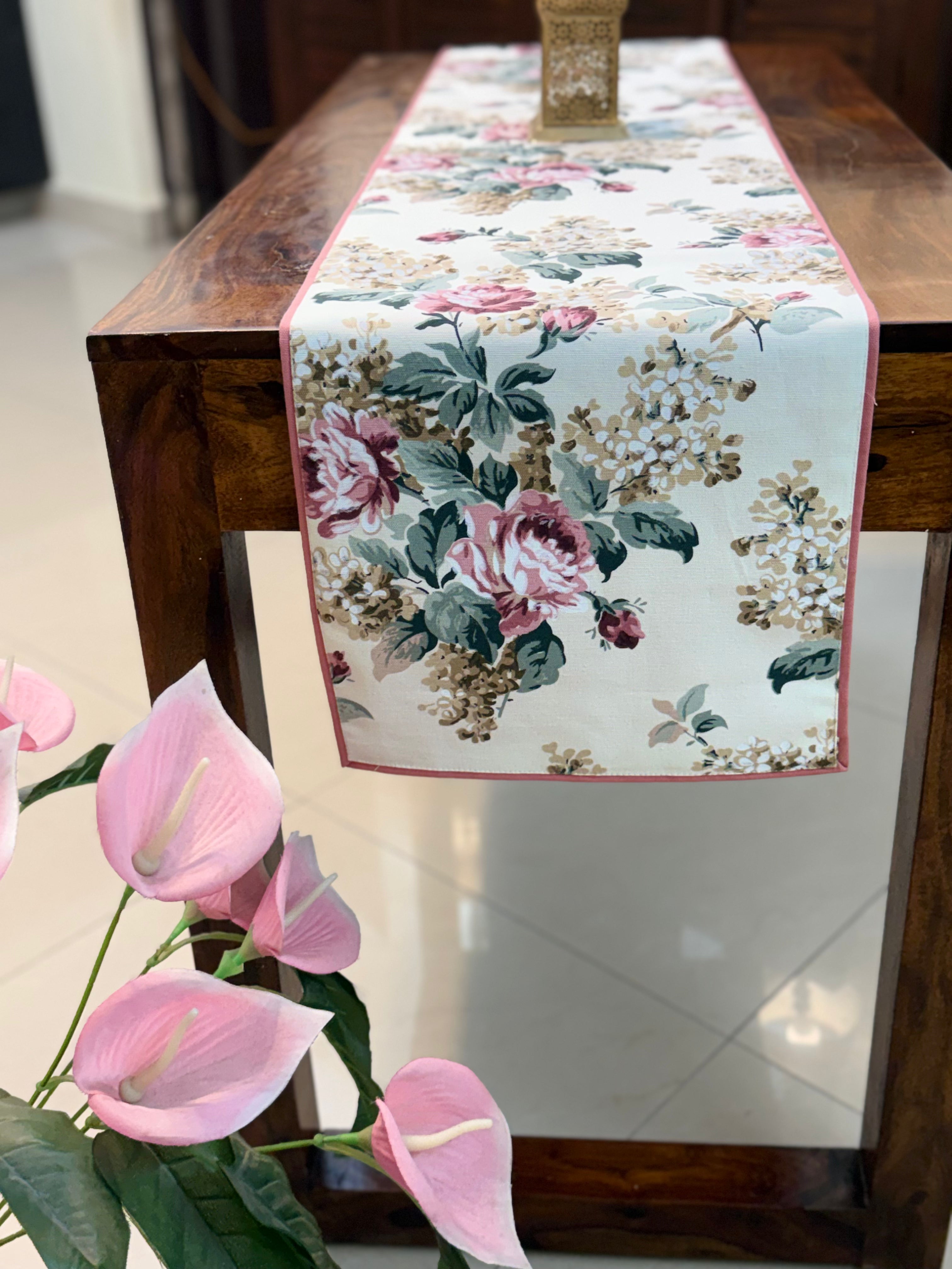 Canvas Printed Runners ( Pink Florets )