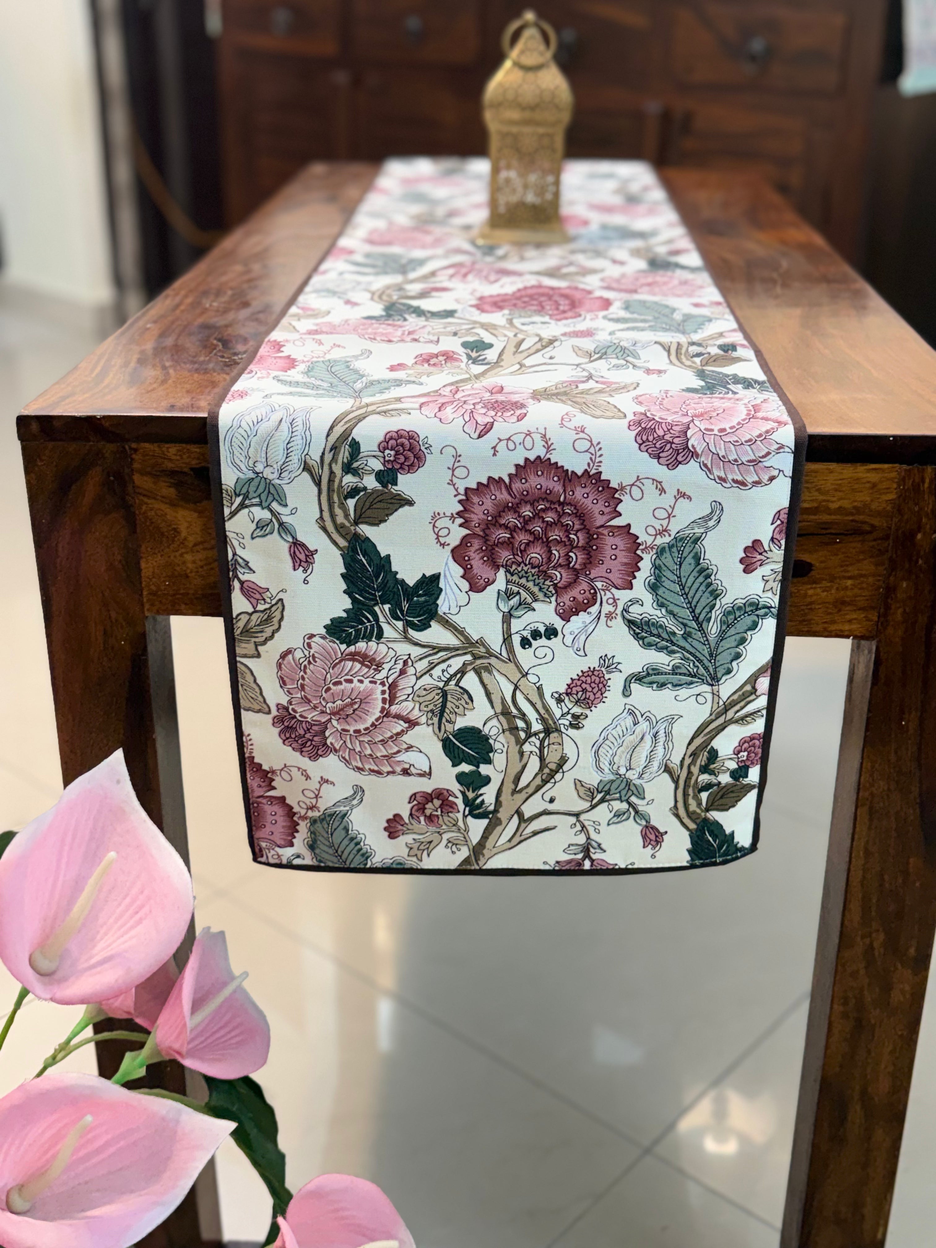 Canvas Printed Runners ( Big Red Floral Print)
