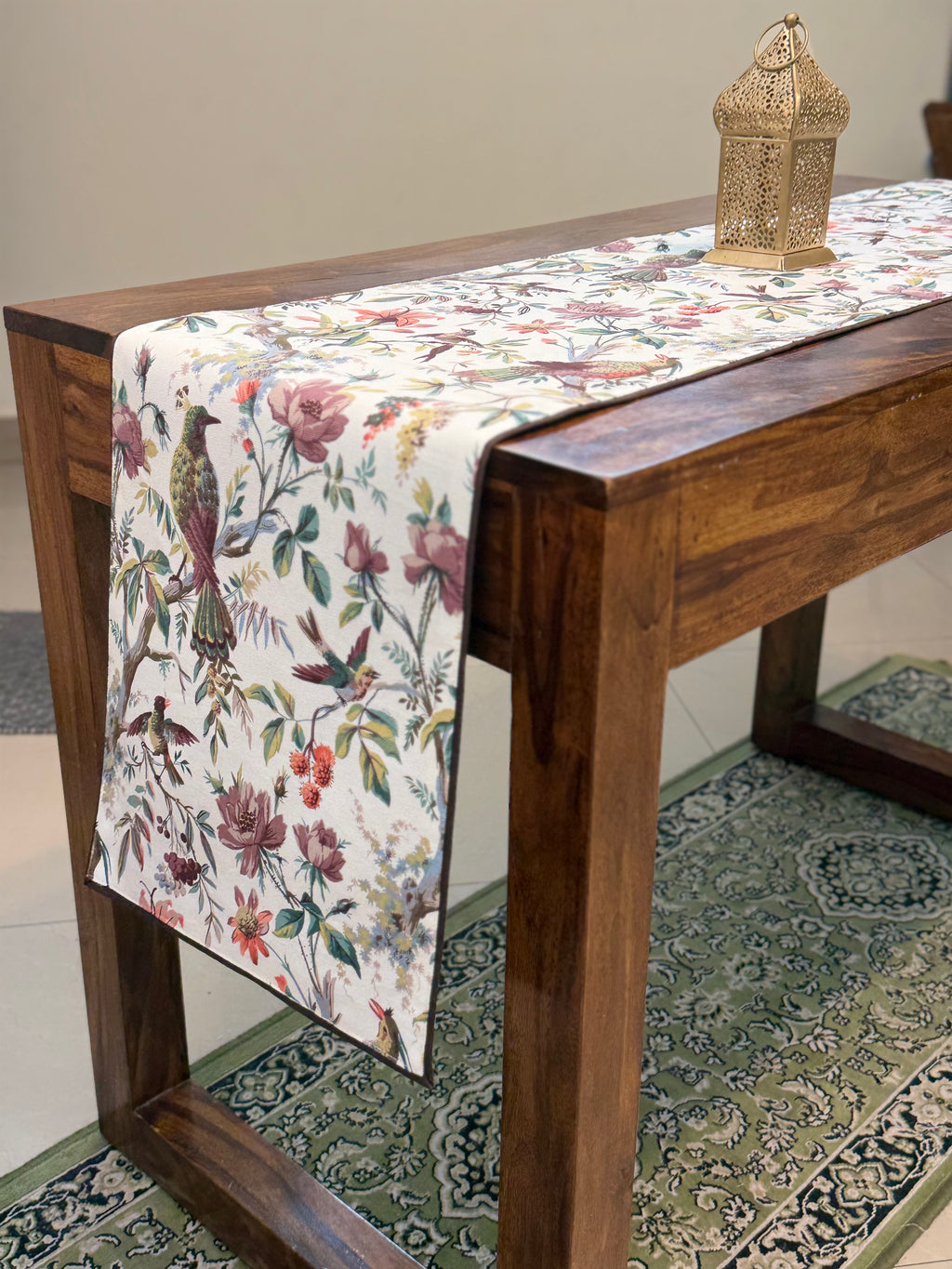 Canvas Printed Runners ( Red Floral and Bird Print)