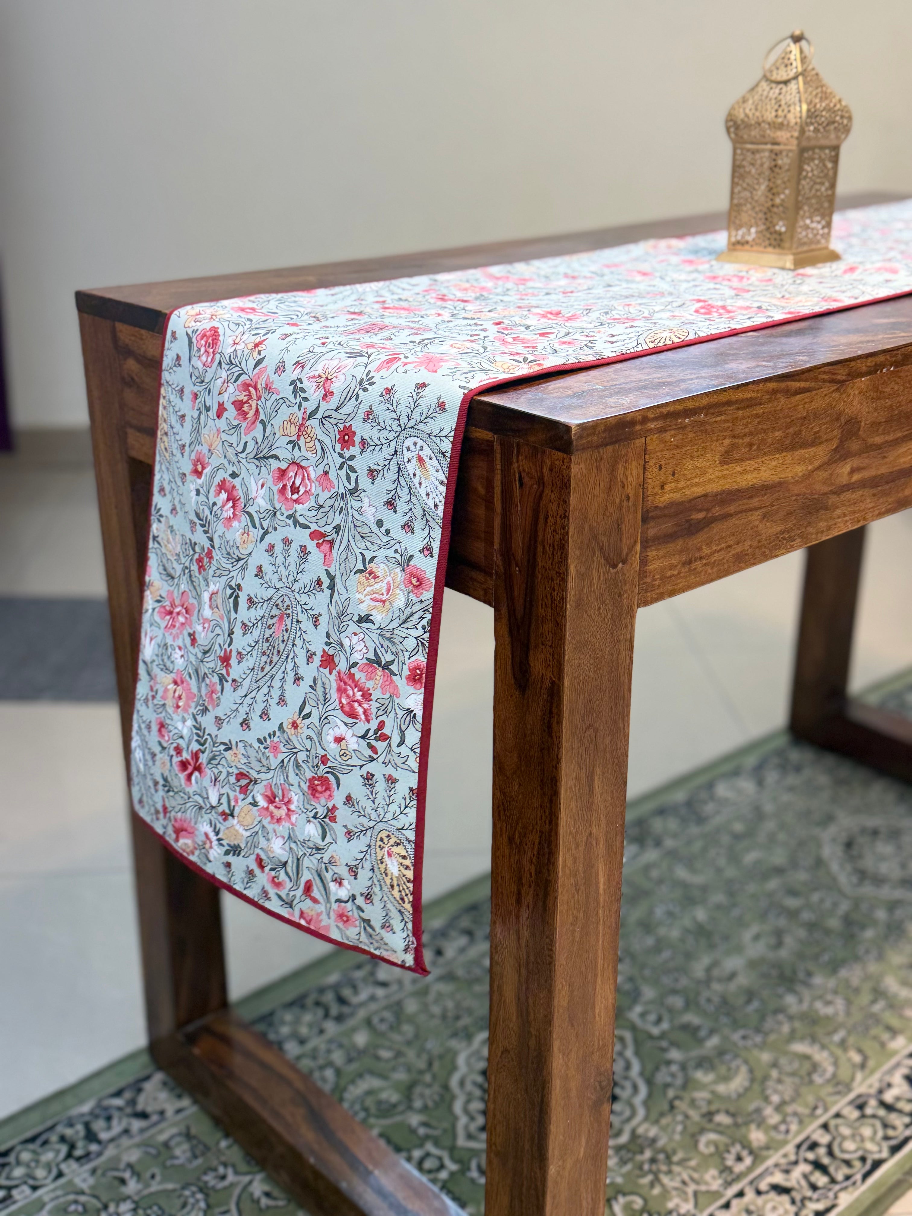 Canvas Printed Runners ( Blue Florets and Butti Print)